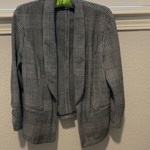 Women’s Bar III Plaid/Herringbone Blazer Black & White Size M